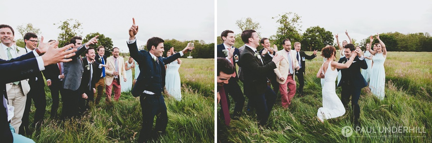 Guests having fun in field Dorset