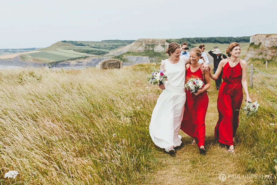 Candid portraits of bride and bridesmaids