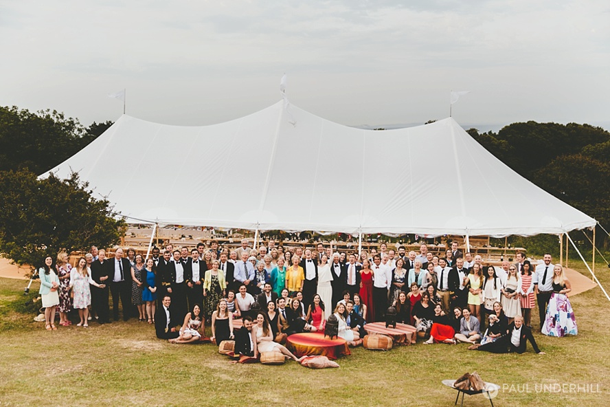 Group photo at Durlston Country Park wedding
