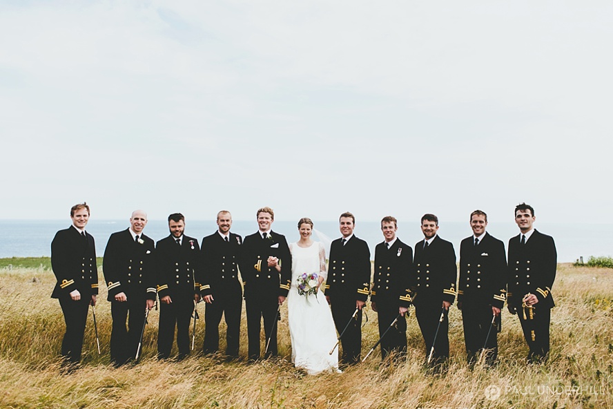 Navy men wedding portrait