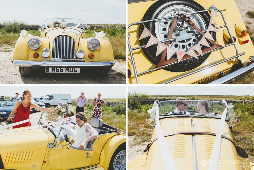 Unusual wedding cars yellow