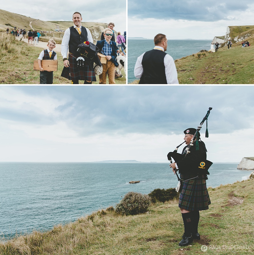 Bagpiper at wedding