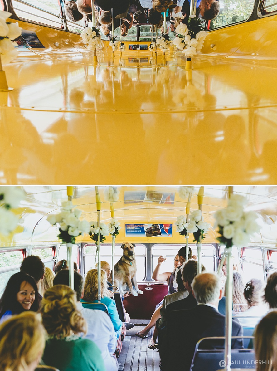 Documentary of wedding guests on bus