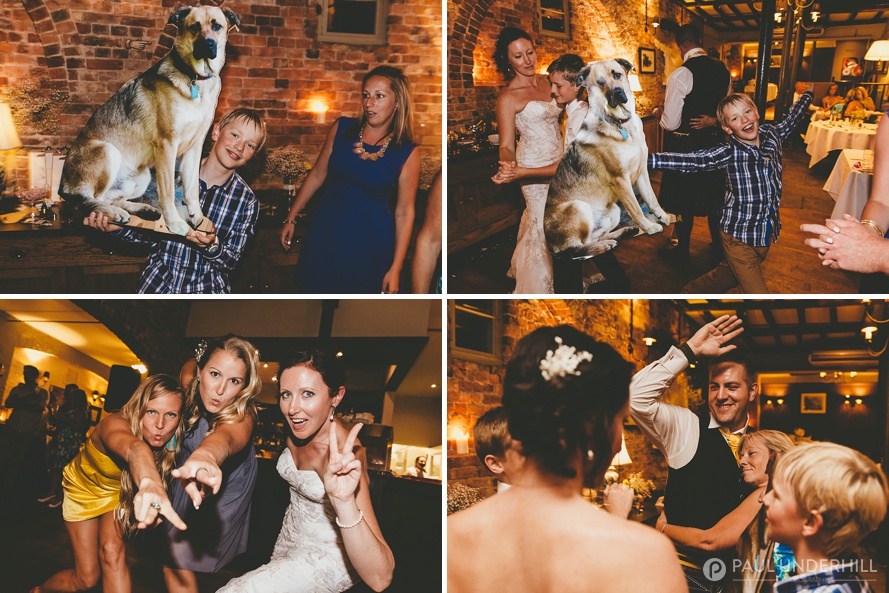 Reportage photography of wedding guests dancing