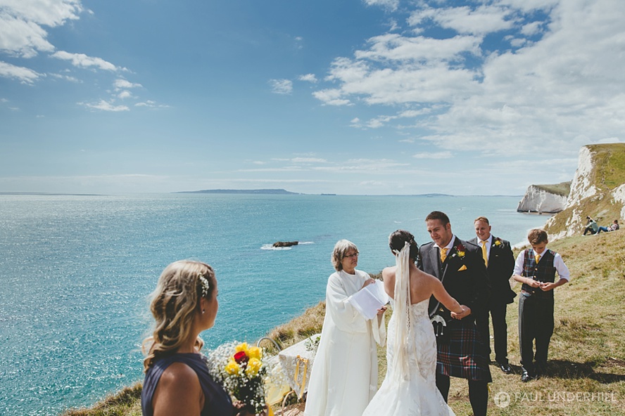 Wedding ceremony at Durdle Door Dorset
