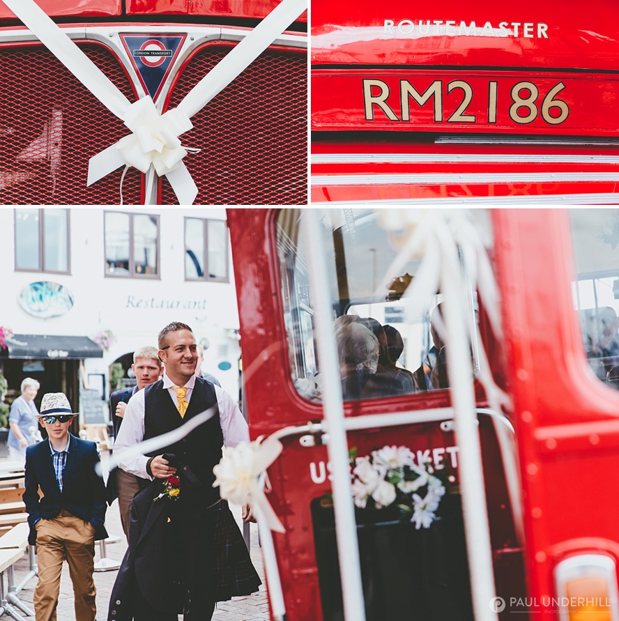 Wedding transport double decker bus