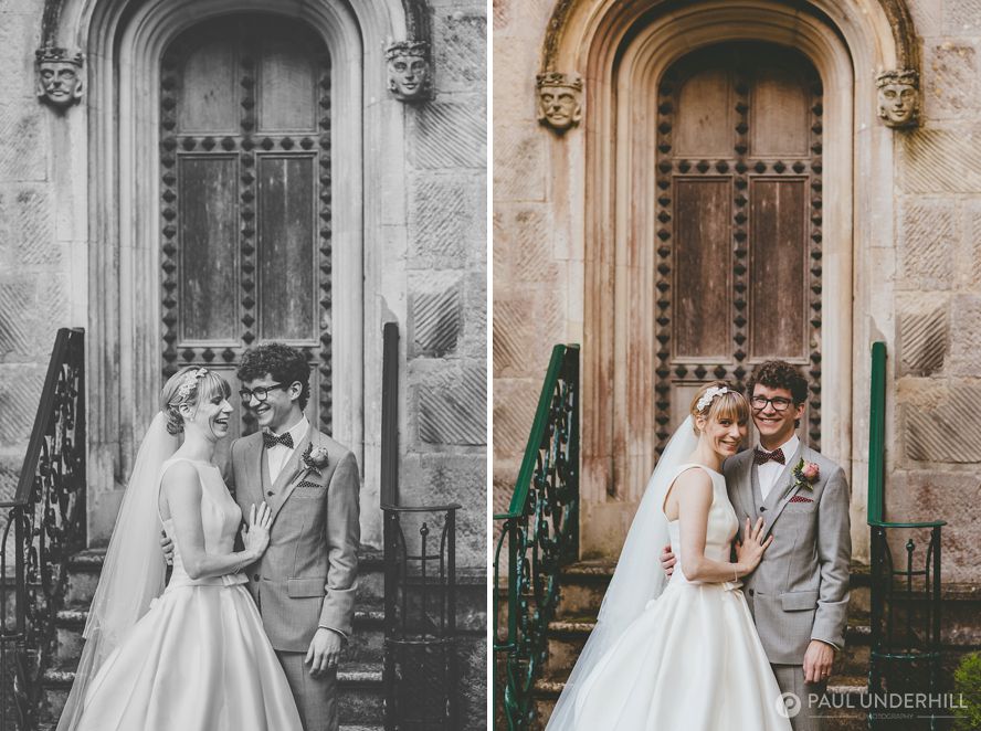 Informal wedding portraits Highcliffe Castle